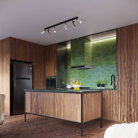 Ceiling lamp WINX 4 black/chrome + 4x LED Bulb GU-10 3000K Warm 7W 510lm