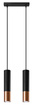 Hanging Lamp LOOPEZ 2 black/copper + 2x LED Bulb GU-10 4000K Cool White 7W 630lm