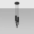 Pendant lamp LOOPEZ 3P black/chrome