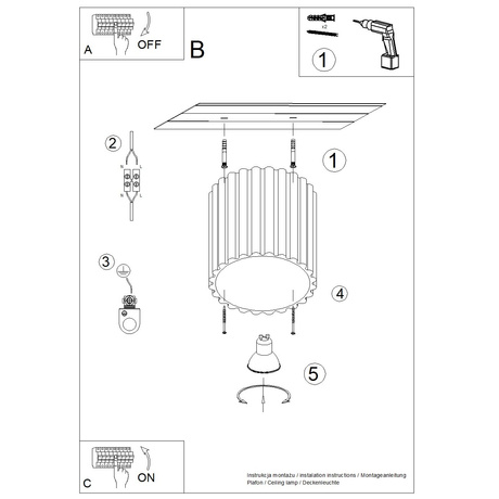 Ceiling lamp AURA 1 burgundy GU10
