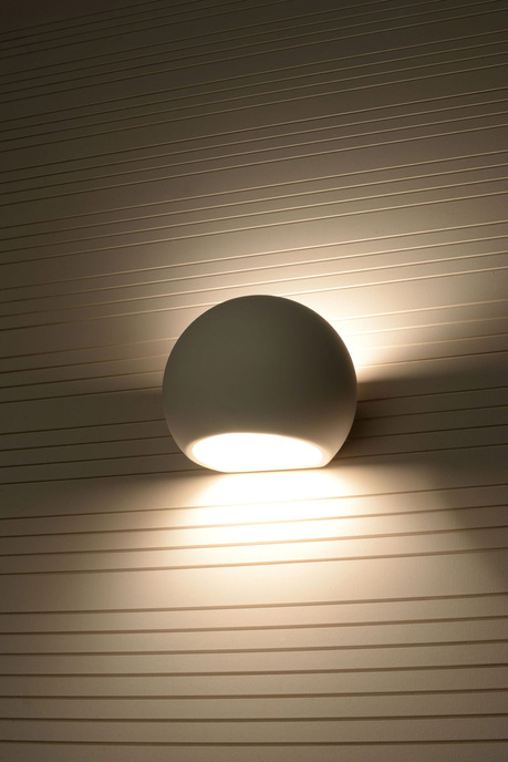 Wall ceramic lamp GLOBE white + 1x LED Bulb E27 4000K Cool White 7,5W 650lm