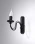 Wall lamp MINERVA black + 1x LED Bulb E14 4000K Cool White 7.5W 650lm