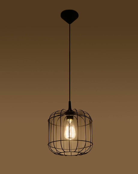 Pendant lamp CELTA black + 1x LED Bulb E27 3000K Warm 7.5W 620lm