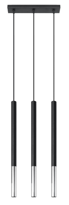 Pendant lamp MOZAICA 3L black/chrome + 3x LED Bulb G9 4000K Cool White 4.5W 530lm