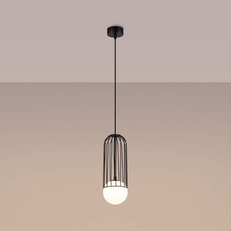 Hanging lamp BRINA 1 black + 1x LED Bulb G9 3000K Warm 4.5W 450lm