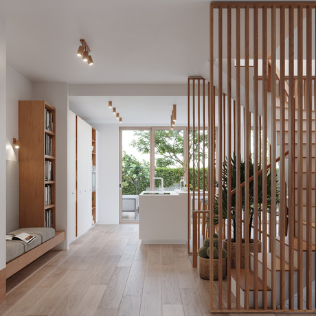 Ceiling lamp ZEKE 3 oak + 3x LED Bulb GU-10 4000K Cool White 7W 630lm