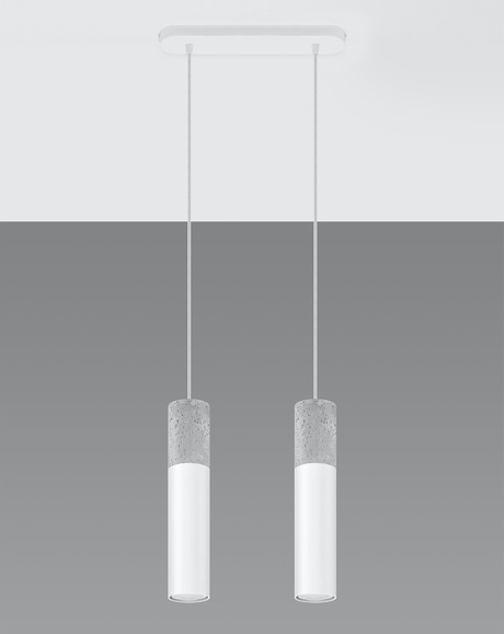 Hanging lamp BORGIO 2 white + 2x LED Bulb GU-10 4000K Cool White 7W 630lm