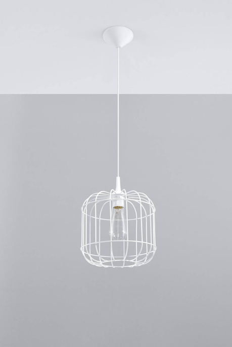 Ceiling pendant CELTA in white + 1x LED Bulb E27 4000K Cool White 7.5W 650lm