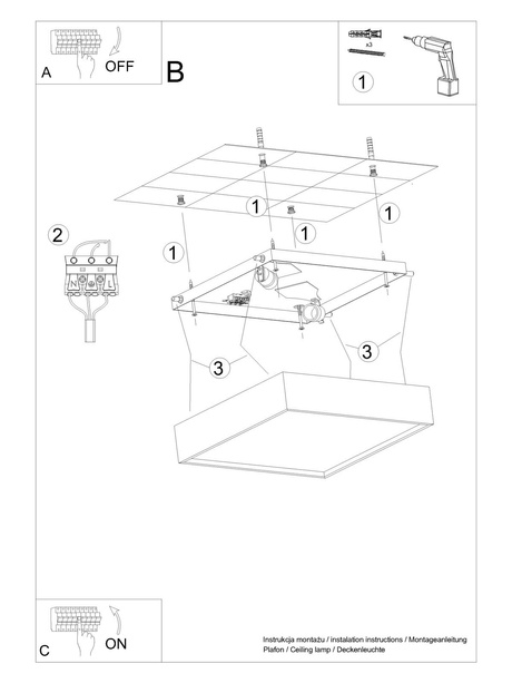 Pendant lamp PASTELO 3P concrete