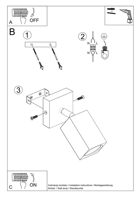 Wall lamp KEKE oak + 1x LED Bulb GU-10 3000K Warm 7W 620lm