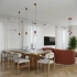 Pendant lamp HALO 1 red ochra
