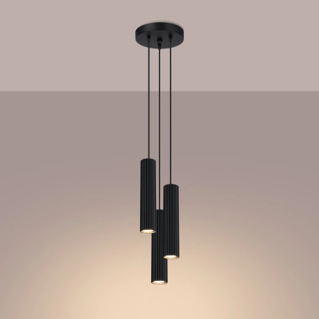 Pendant lamp KARBON 3P black