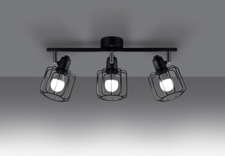 Ceiling lamp BELUCI 3 black + 3x LED Bulb E14 4000K Cool White 7.5W 680lm.