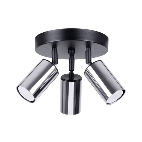 Ceiling lamp WINX 3P black/chrome + 3x LED Bulb GU-10 3000K Warm White 7W 510lm