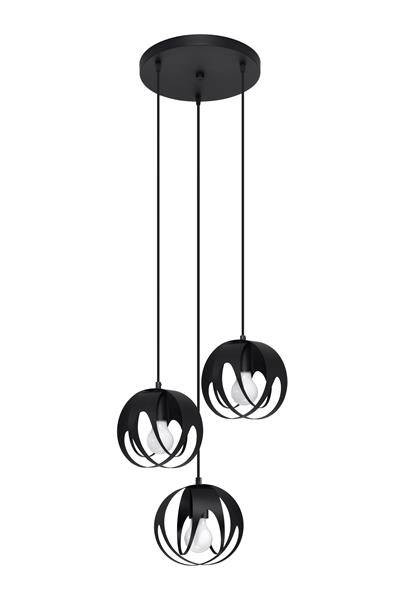 Ceiling pendant lamp TULOS 3P black + 3x LED Bulb E27 3000K Warm 7.5W 620lm.