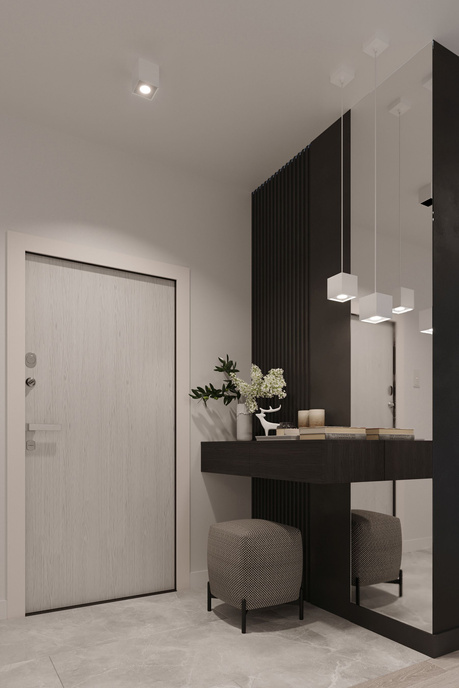 Hanging lamp QUAD 1 white + 1x LED Bulb GU-10 3000K Warm 7W 620lm