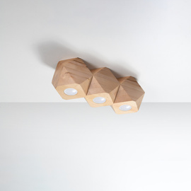 Ceiling lamp WOODY 3 natural wood
