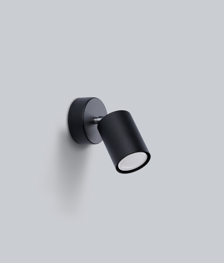 Wall lamp LEMMI 1 in black + 1x LED Bulb GU-10 3000K Warm White 7W 510lm