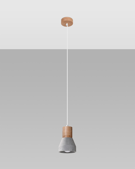 Ceiling pendant lamp QUBIC grey + 1x LED bulb E27 4000K Cool White 7.5W 650lm