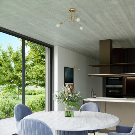 Wall lamp SUPEŁ glossy gold + 1X LED Bulb E27 4000K Cool White 7.5W 690lm