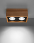 Ceiling lamp QUATRO 2 natural wood + 2x LED bulb GU10 AR111 4000K COOL 12W 850lm.