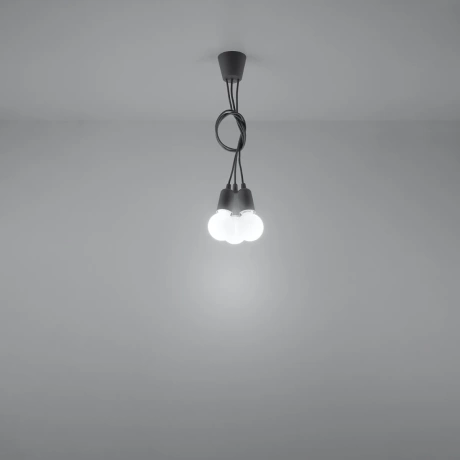 Pendant lamp DIEGO 3 grey