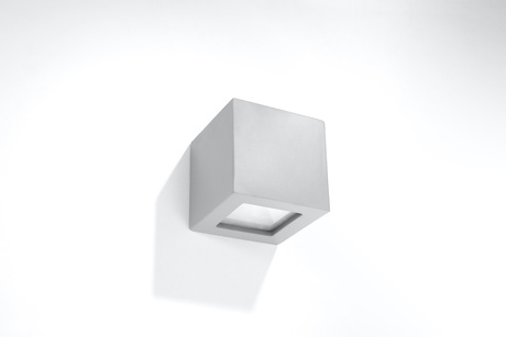 Wall lamp ceramic LEO gray + 1x LED Bulb E27 4000K Cool White 7.5W 650lm