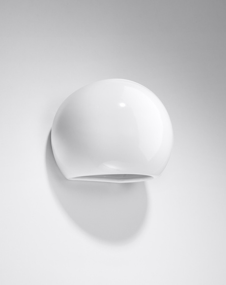 Wall lamp painted GLOBE white gloss + 1x LED Bulb E27 3000K Warm 7.5W 620lm