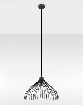 Ceiling pendant lamp UMB black + 1x LED Bulb E27 3000K Warm 7.5W 620lm