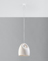 Ceramic pendant lamp BUKANO white + 1x LED Bulb E27 4000K Cool White 7.5W 650lm