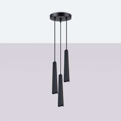 Pendant lamp PRYSM 3P black