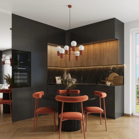 Chandelier HALO 6 red ochra