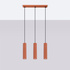 Pendant lamp KARBON 3L red ochre