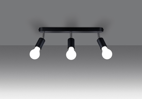 Ceiling lamp FORNES 3 black + 3x LED Light Bulb E27 4000K Cool White 7.5W 690lm