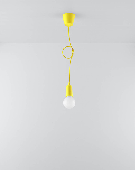 Ceiling lamp DIEGO 1 yellow + 1x LED Bulb E27 3000K Warm 7.5W 620lm