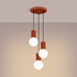 Pendant lamp HALO 3P red ochra