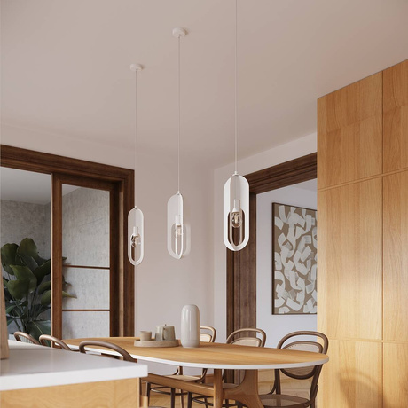 Hanging lamp NICUS 1 white + 1x LED Bulb E27 3000K Warm 7.5W 620lm