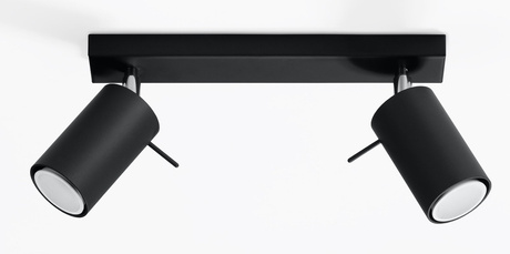 Ceiling lamp RING 2 black + 2x LED Bulb GU-10 3000K Warm White 7W 620lm