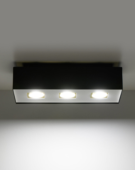Ceiling lamp MONO 3 black + 3x LED Bulb GU-10 3000K Warm 7W 620lm