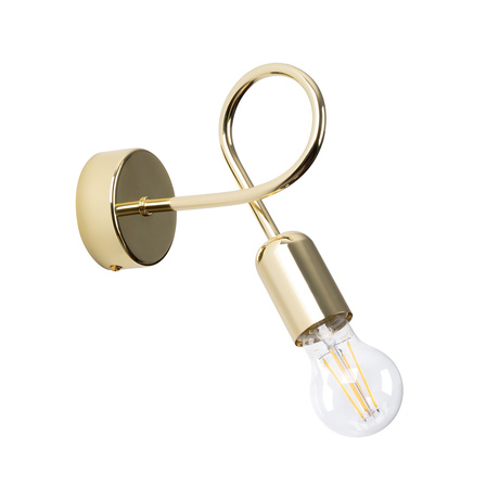 Wall lamp SUPEŁ glossy gold + 1X LED Bulb E27 3000K 7W 760lm