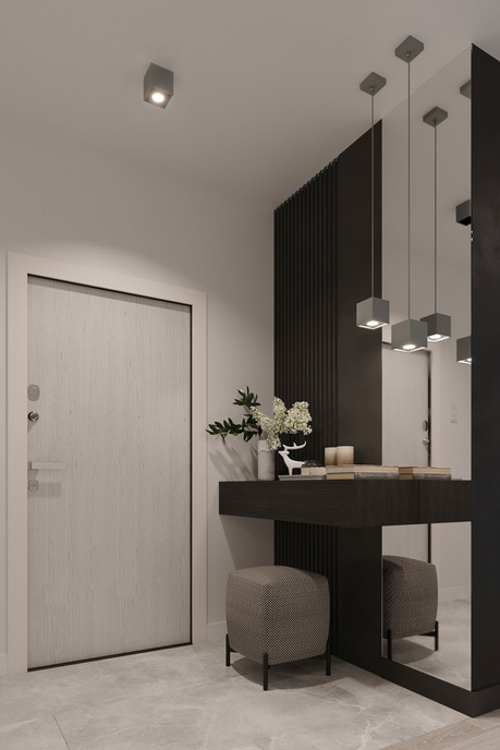 Pendant lamp QUAD 1 gray + 1 x LED Bulb GU-10 3000K Warm 7W 620lm