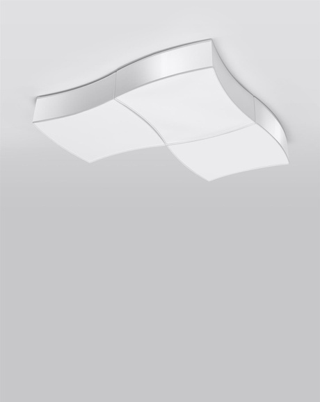 Ceiling lamp SQUARE 3 white + 6x LED Bulb E27 4000K Cool White 7.5W 650lm