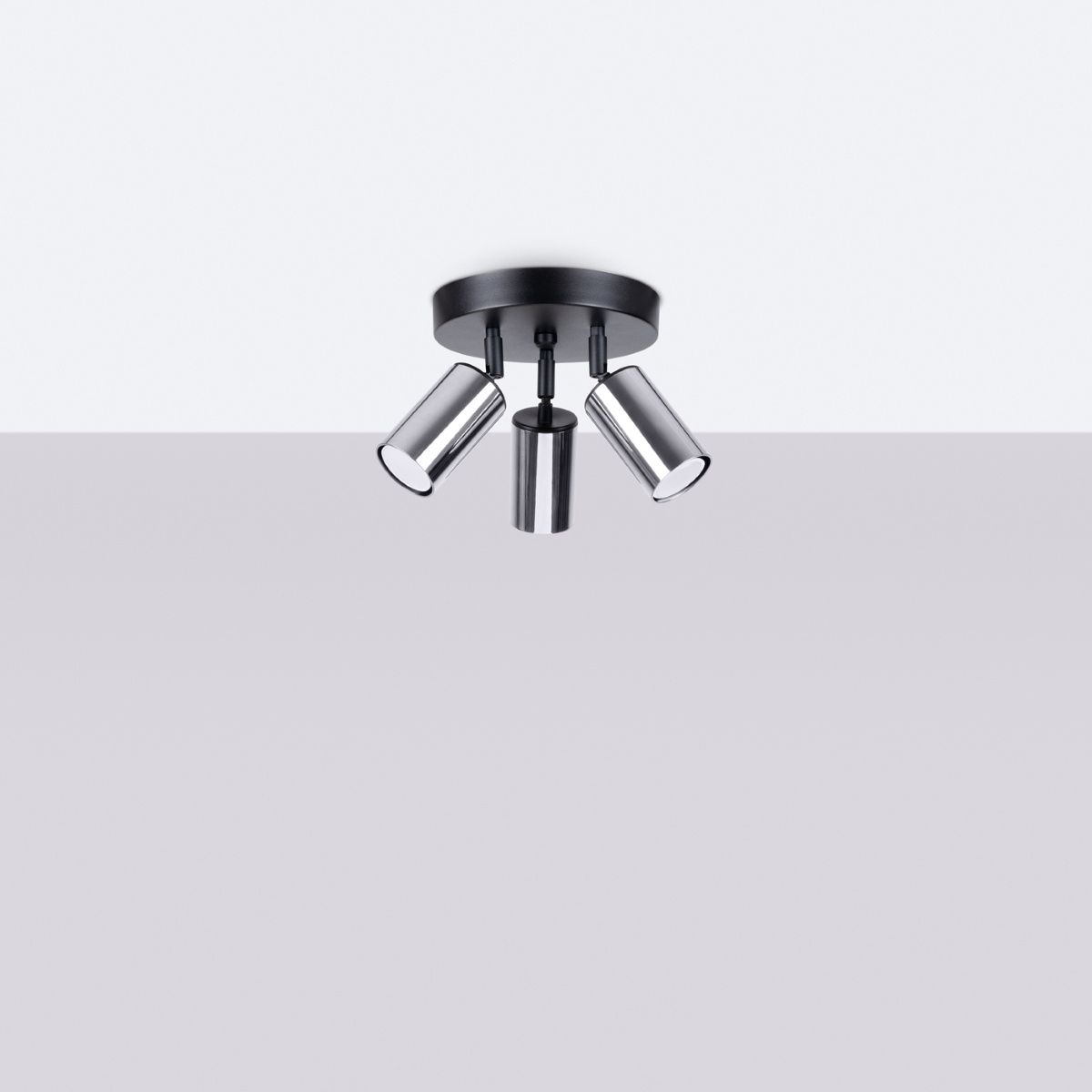 Ceiling lamp WINX 3P black/chrome + 3x LED Bulb GU-10 3000K Warm White 7W 510lm