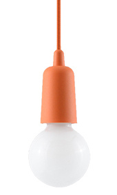 Hanging lamp DIEGO 1 in orange + 1x LED bulb E27 3000K Warm 7.5W 620lm
