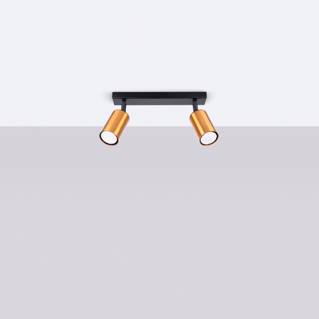 Ceiling lamp WINX 2 black/copper + 2x LED Bulb GU-10 3000K Warm 7W 510lm