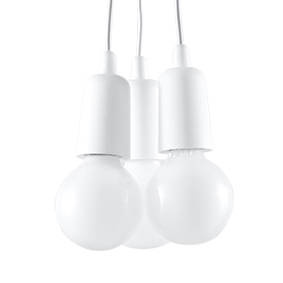 Pendant lamp DIEGO 3 white + 3x LED Bulb E27 3000K Warm 7.5W 620lm