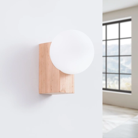 Wall lamp BULBO natural wood