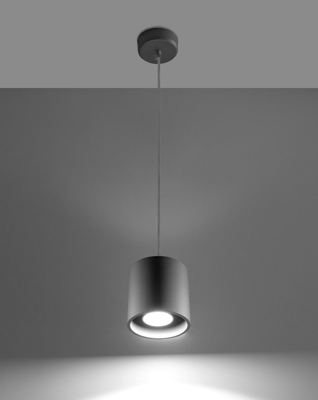 Pendant lamp ORBIS 1 grey + 1x LED Bulb GU-10 4000K Cool White 7W 630lm