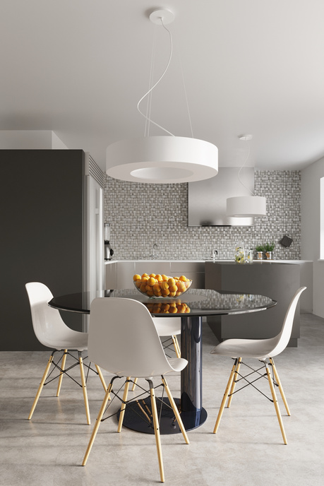 Chandelier SATURNO 70 white + 6x LED Bulb E27 4000K Cool White 7.5W 650lm