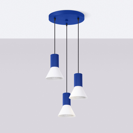 Pendant lamp ESTRIA 3P white/ultramarine